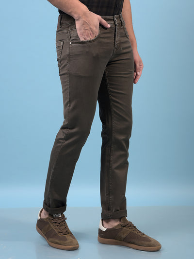 Men's Brown Jeans-Men Jeans-Crimsoune Club
