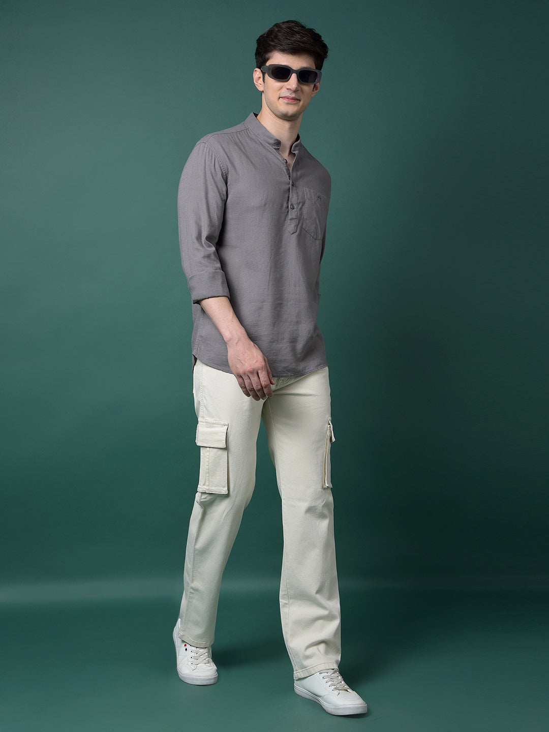 Off White Cargo Jeans-Men Jeans-Crimsoune Club