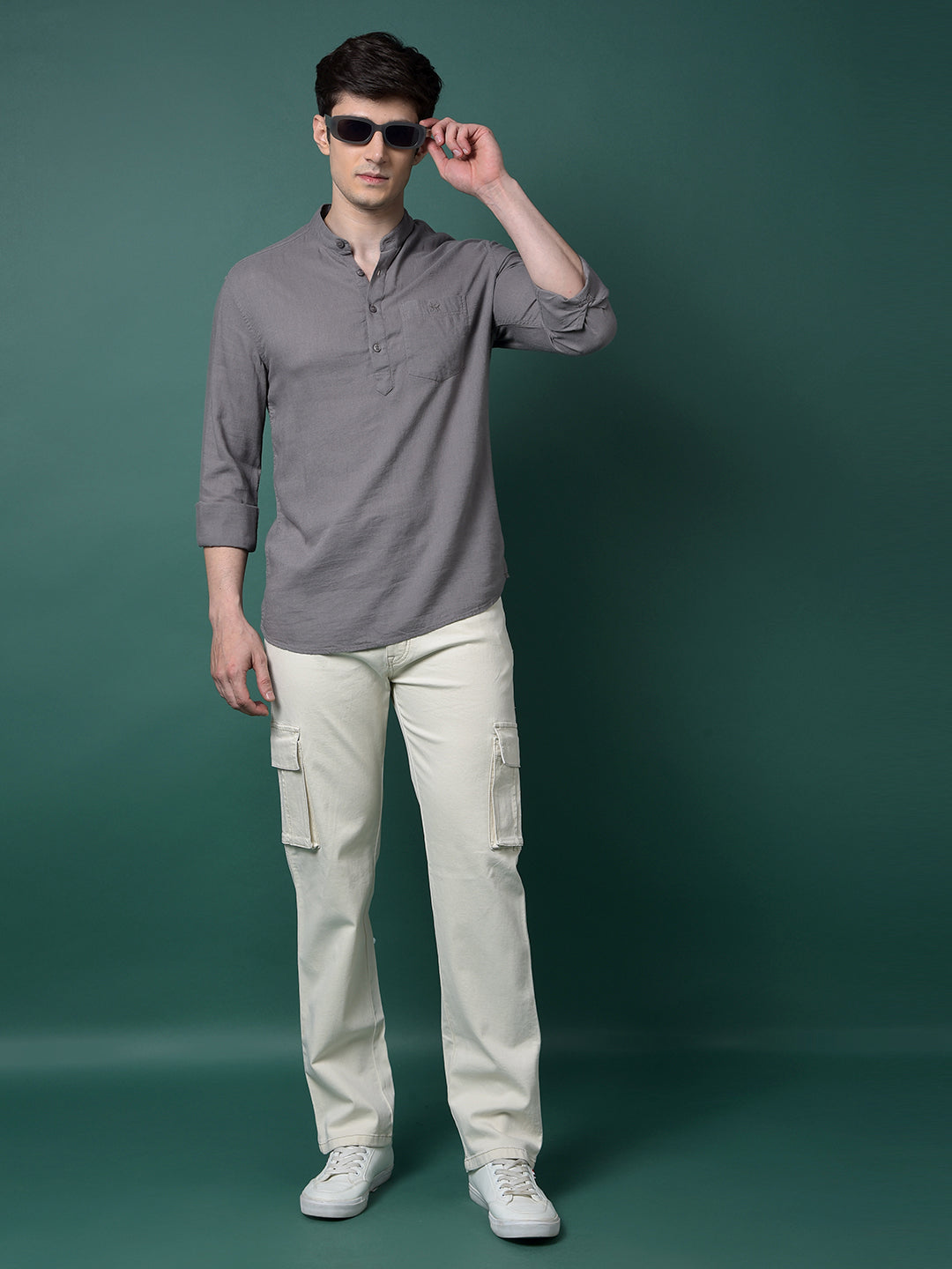 Off White Cargo Jeans-Men Jeans-Crimsoune Club