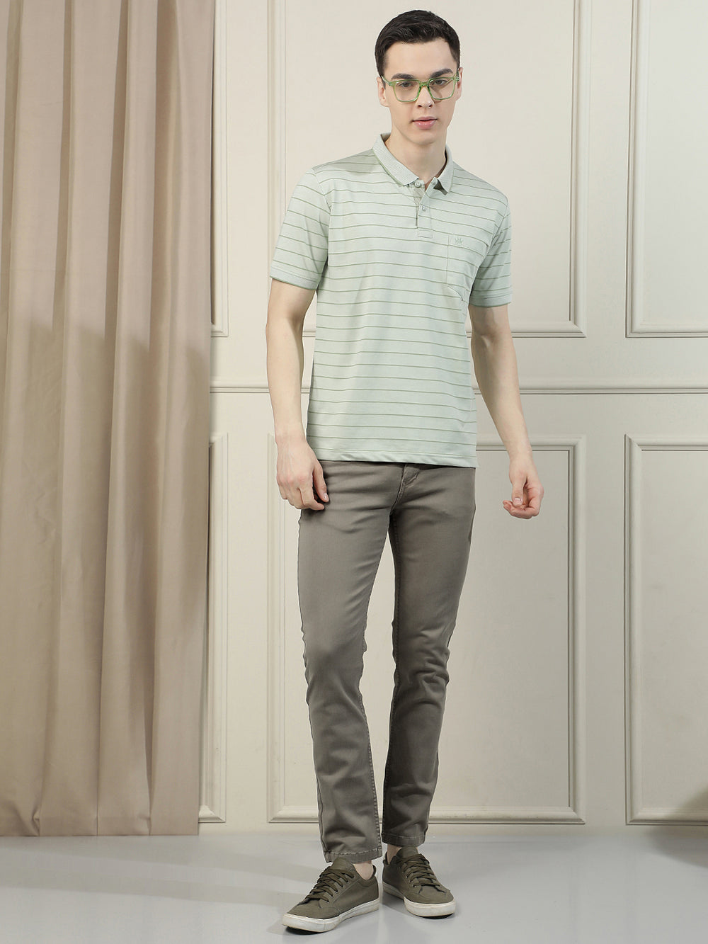 Earthy Olive Stretch Jeans-Men Jeans-Crimsoune Club