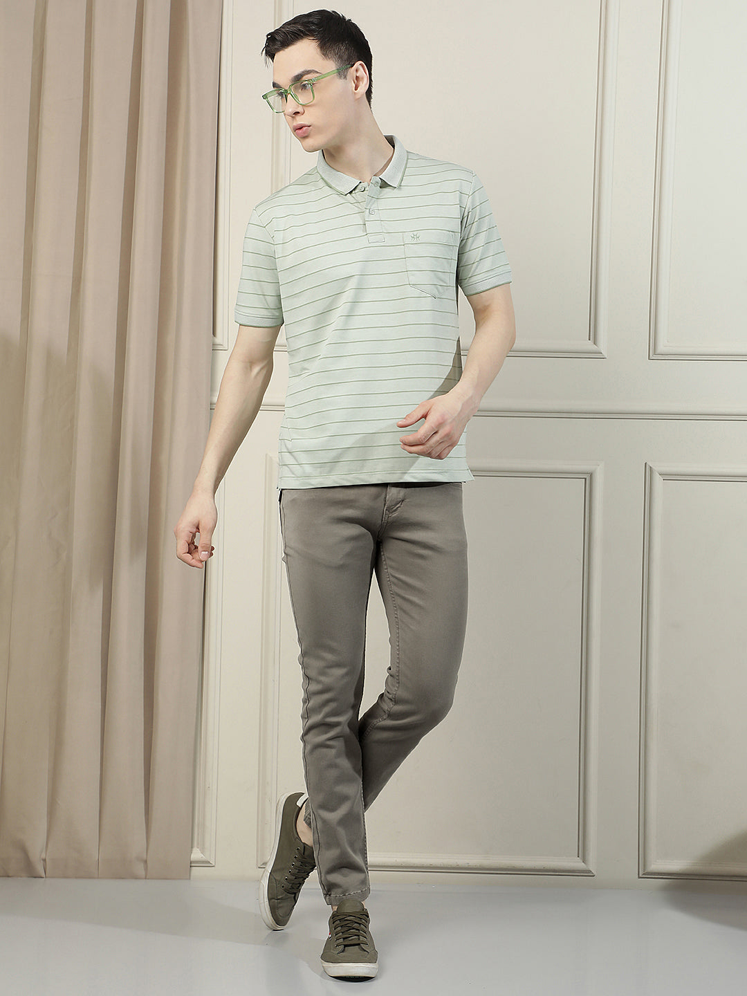 Earthy Olive Stretch Jeans-Men Jeans-Crimsoune Club