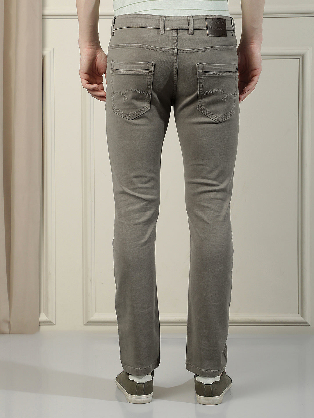 Earthy Olive Stretch Jeans-Men Jeans-Crimsoune Club
