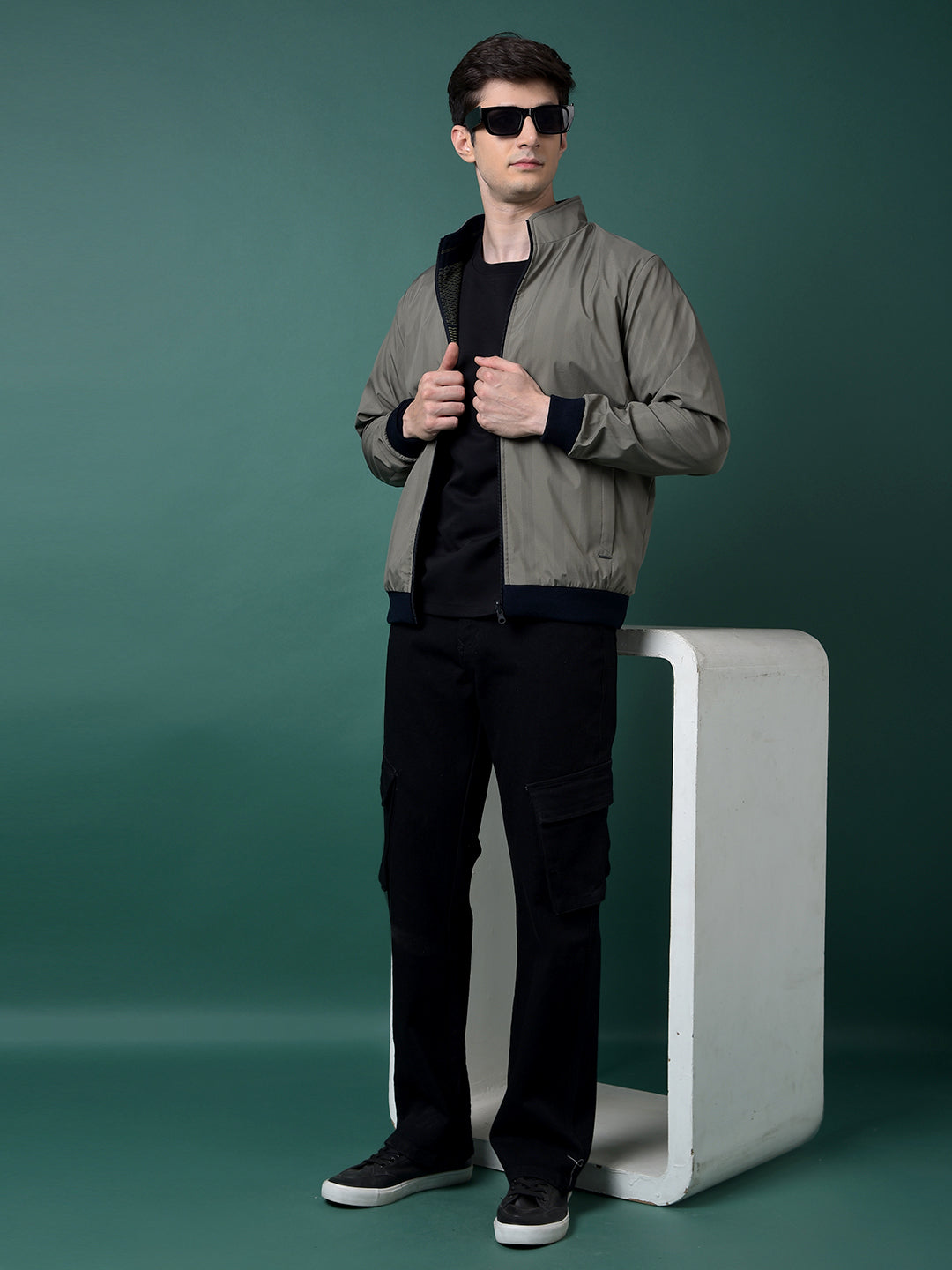 Black Baggy Cargo Jeans-Men Jeans-Crimsoune Club