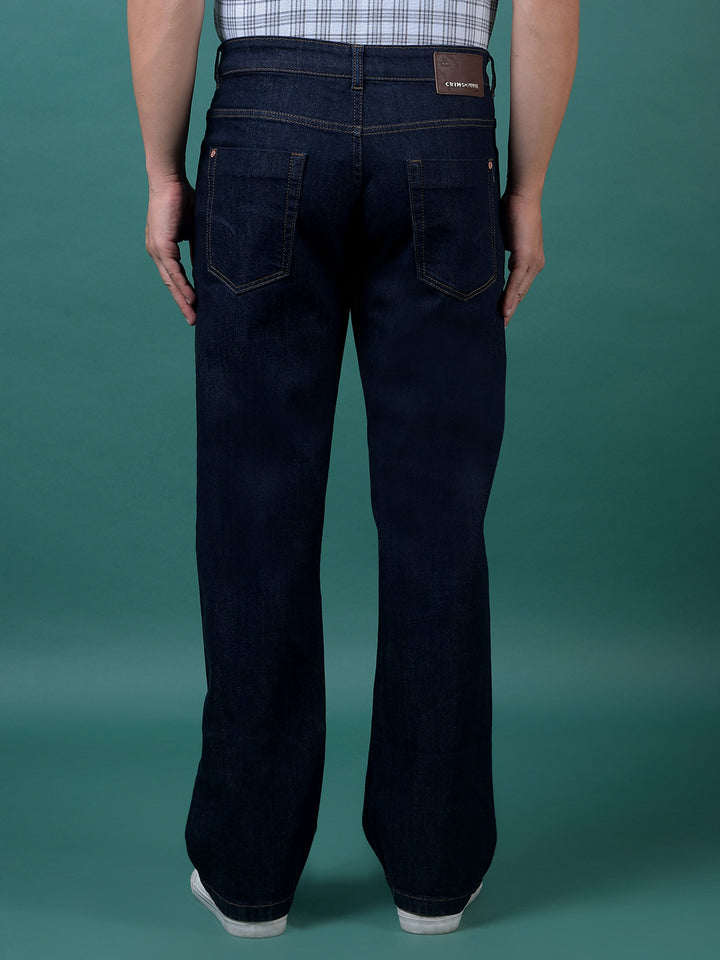 Navy Blue Baggy Jeans-Men Jeans-Crimsoune Club
