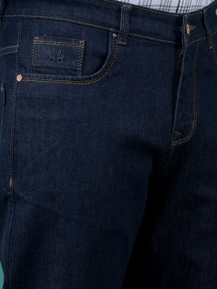 Navy Blue Baggy Jeans-Men Jeans-Crimsoune Club