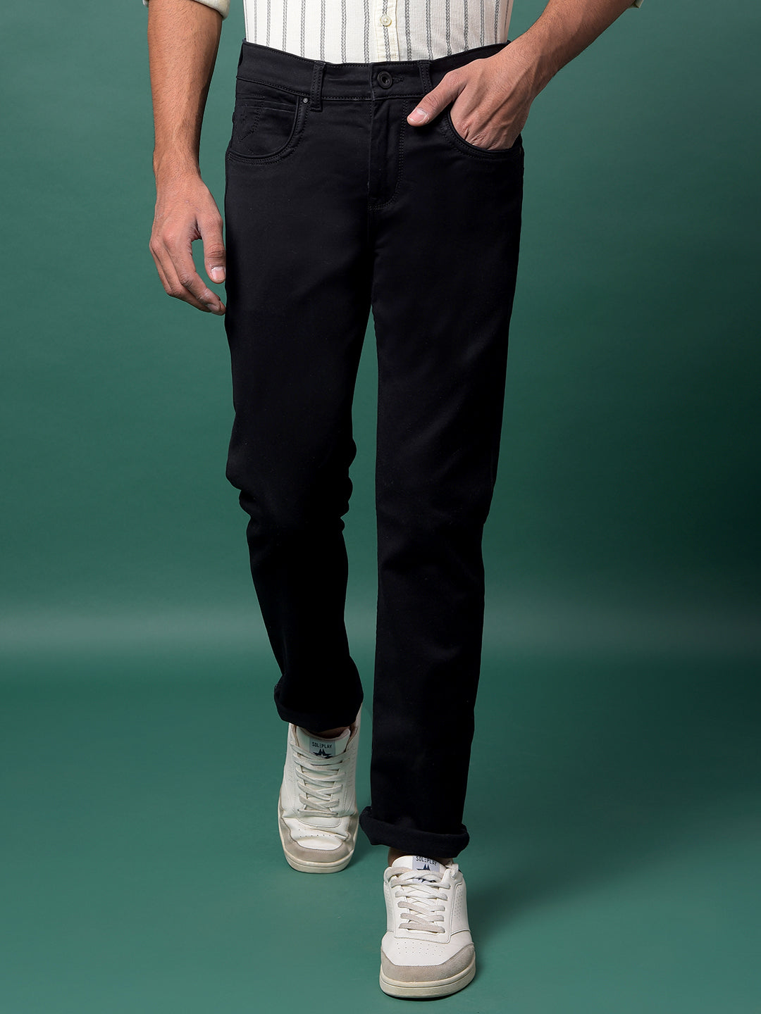 Classic Black Straight Leg Denim Jeans-Men Jeans-Crimsoune Club