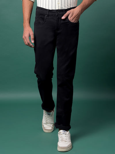 Classic Black Straight Leg Denim Jeans-Men Jeans-Crimsoune Club