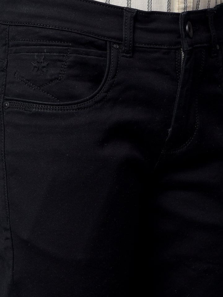 Classic Black Straight Leg Denim Jeans-Men Jeans-Crimsoune Club