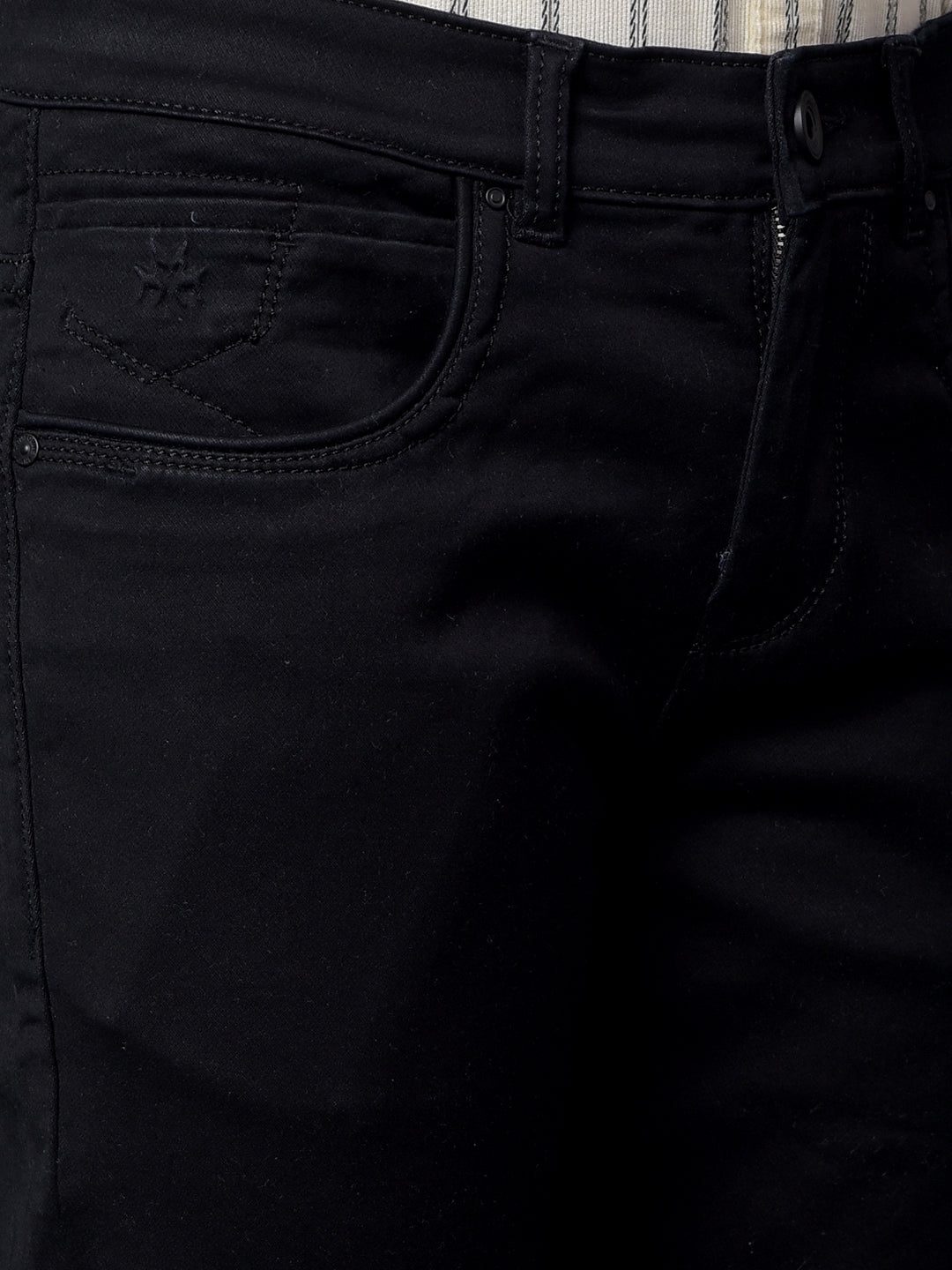Classic Black Straight Leg Denim Jeans-Men Jeans-Crimsoune Club