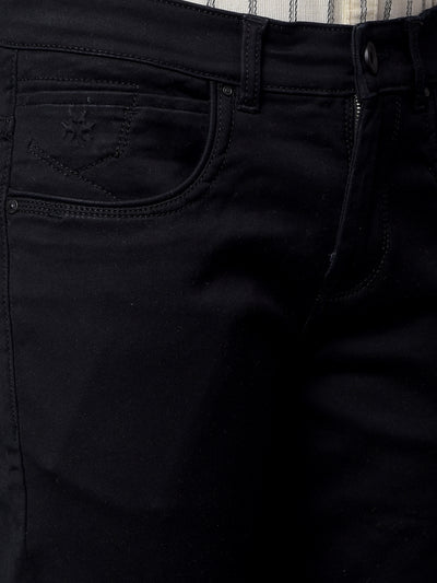 Classic Black Straight Leg Denim Jeans-Men Jeans-Crimsoune Club
