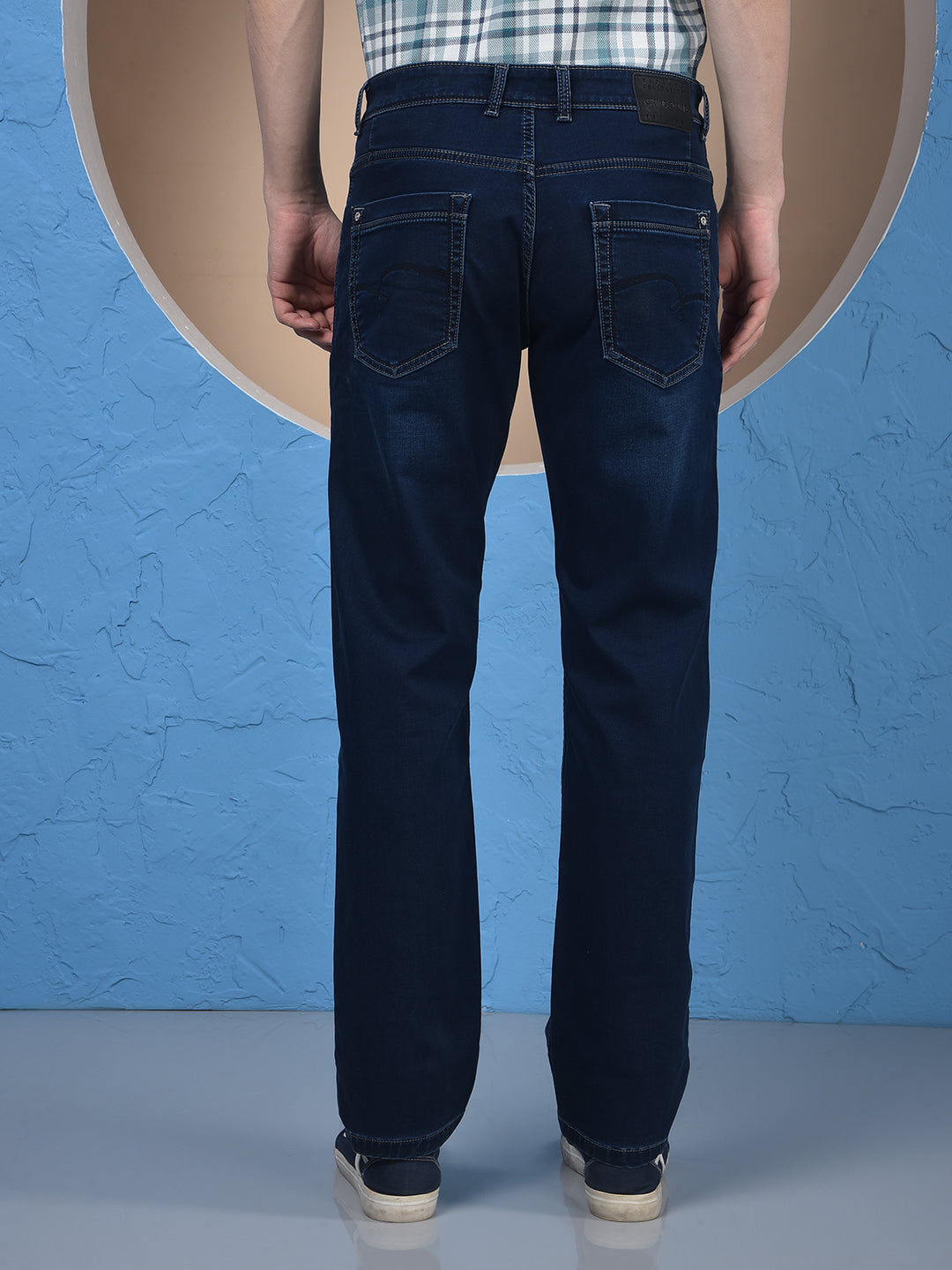 Blue Straight Jeans-Men Jeans-Crimsoune Club