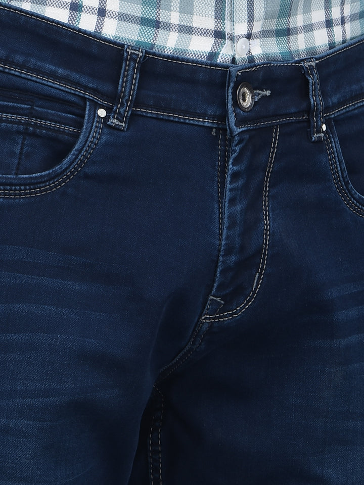Blue Straight Jeans-Men Jeans-Crimsoune Club
