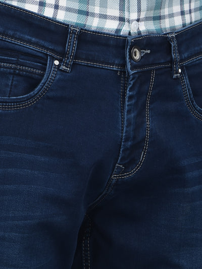 Blue Straight Jeans-Men Jeans-Crimsoune Club