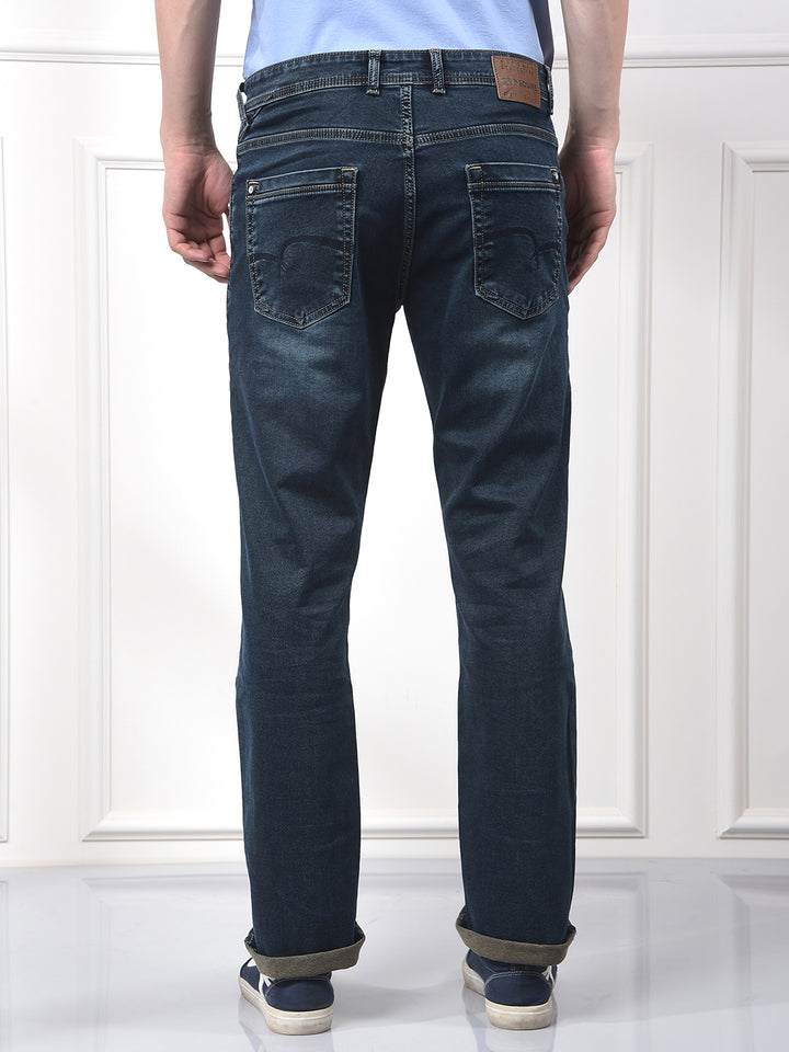 Blue Straight Jeans-Men Jeans-Crimsoune Club