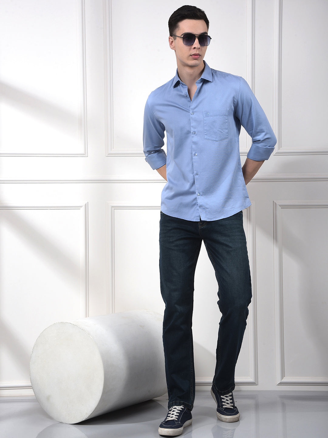 Blue Straight Jeans-Men Jeans-Crimsoune Club