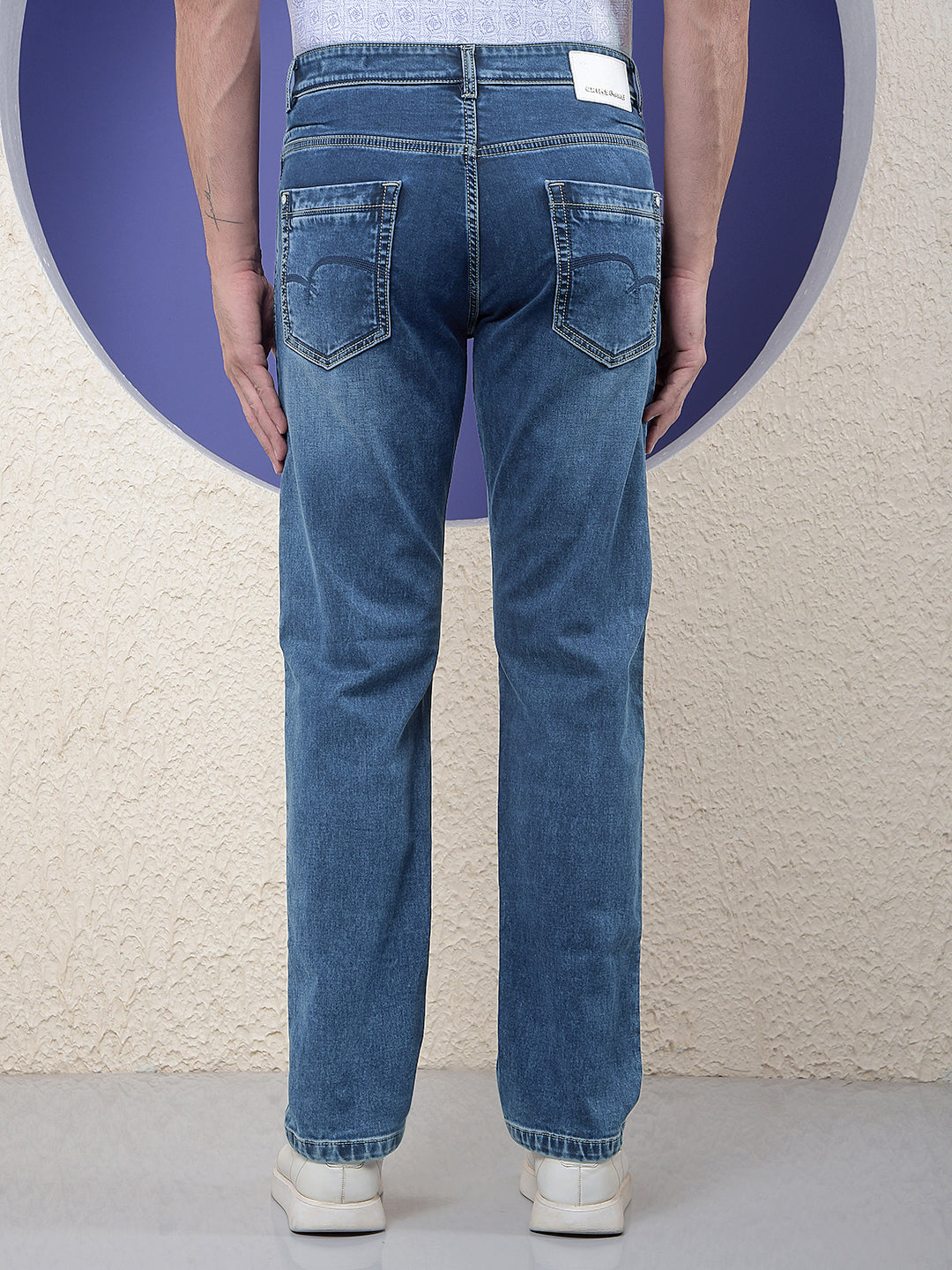 Blue Relaxed Street Jeans-Men Jeans-Crimsoune Club