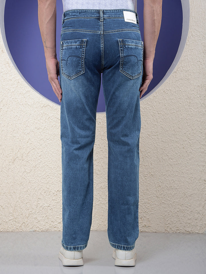 Blue Relaxed Street Jeans-Men Jeans-Crimsoune Club