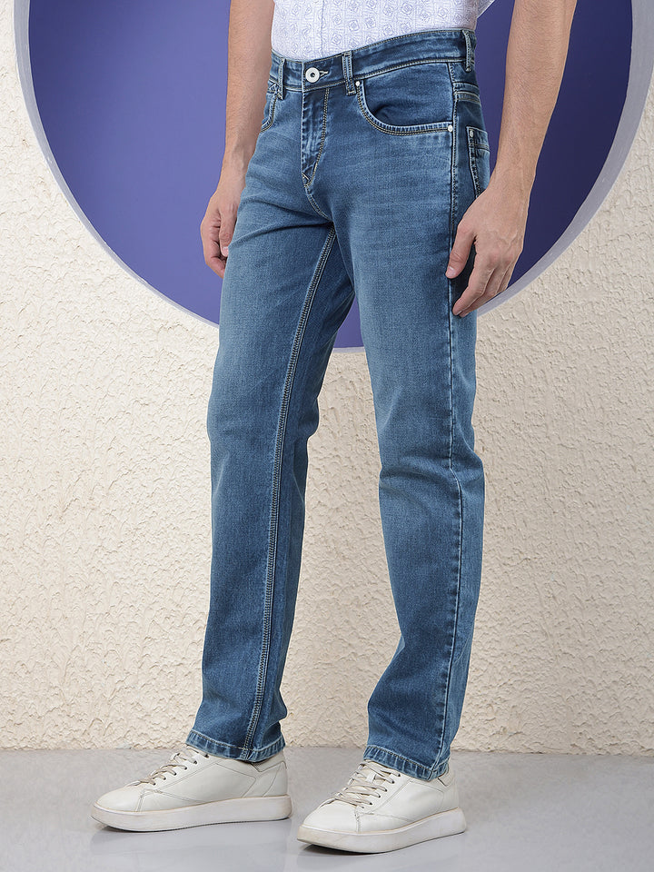 Blue Relaxed Street Jeans-Men Jeans-Crimsoune Club