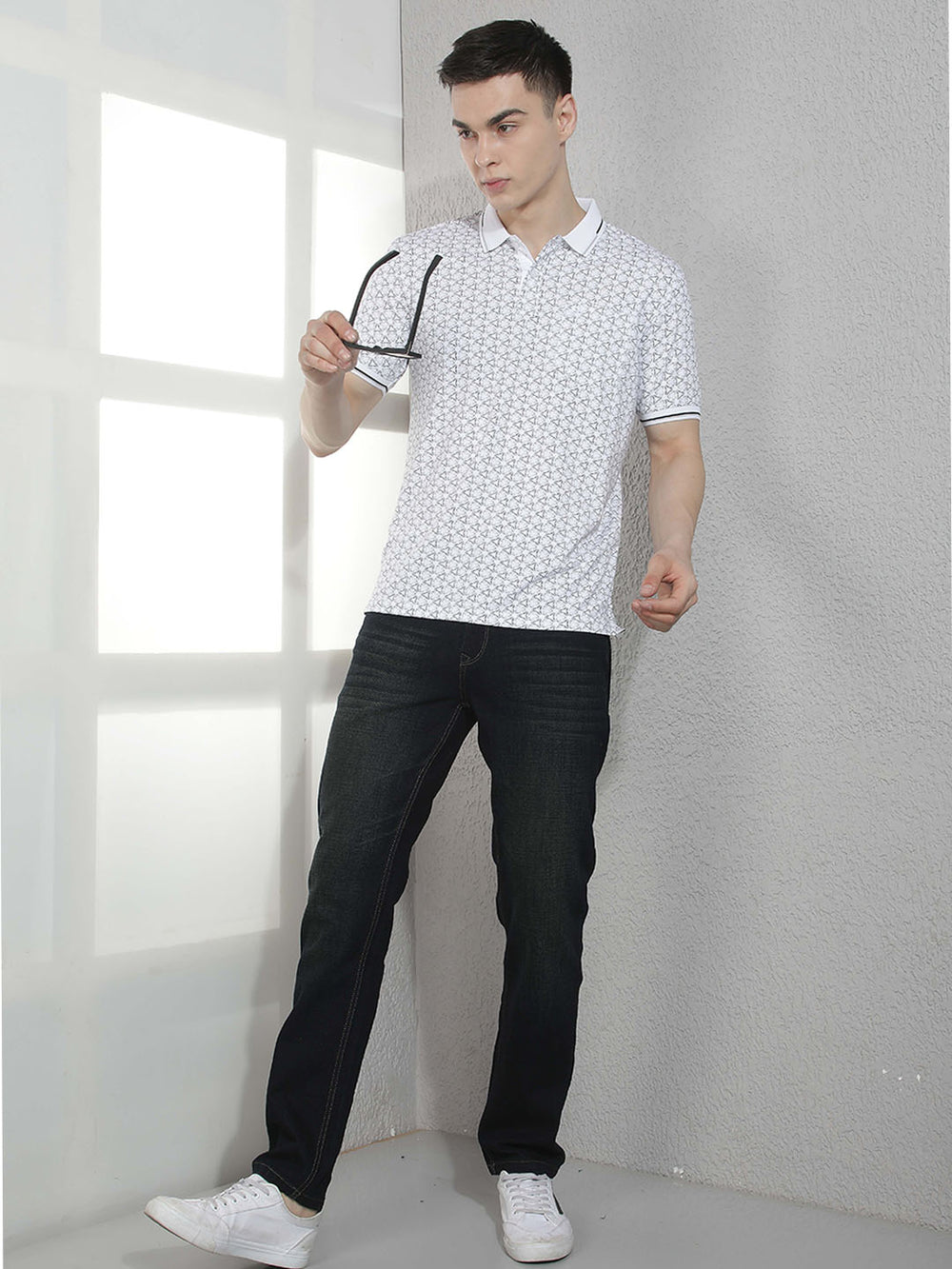 Classic Ink Blue Whisker Jeans-Men Jeans-Crimsoune Club