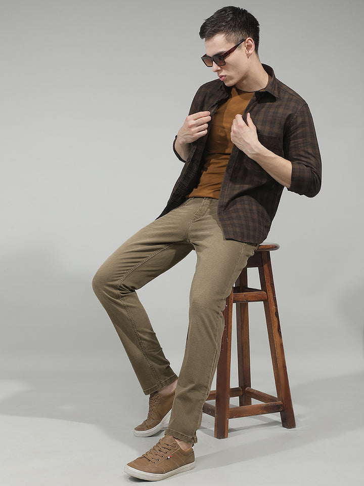 Urban Classic Khaki Jeans-Men Jeans-Crimsoune Club