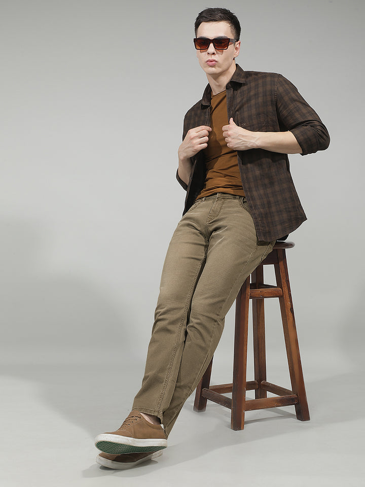 Urban Classic Khaki Jeans-Men Jeans-Crimsoune Club