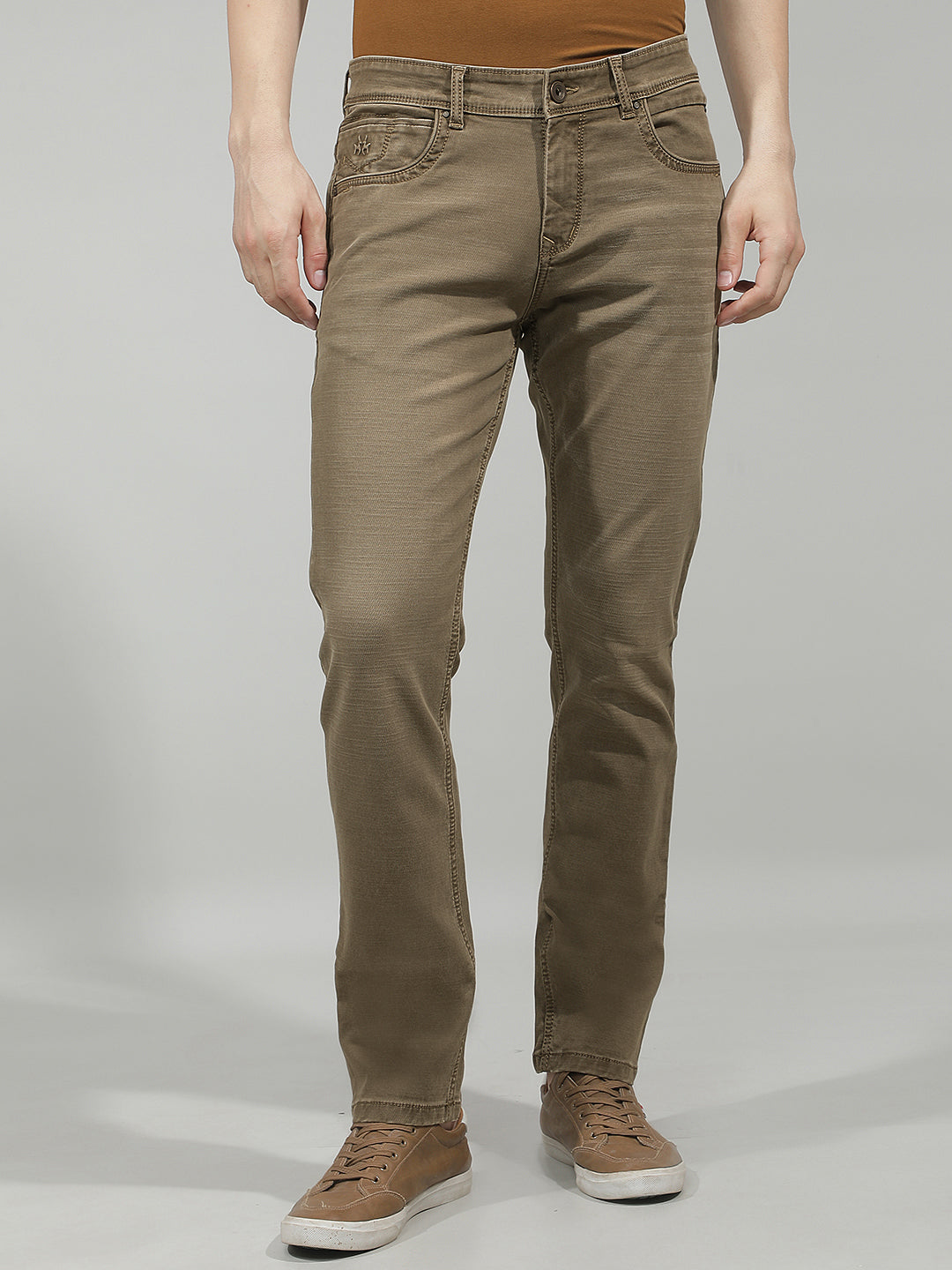 Urban Classic Khaki Jeans-Men Jeans-Crimsoune Club