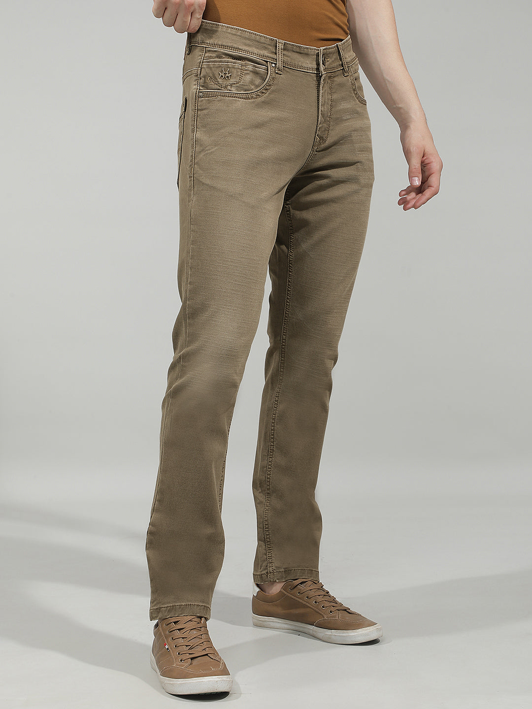 Urban Classic Khaki Jeans-Men Jeans-Crimsoune Club
