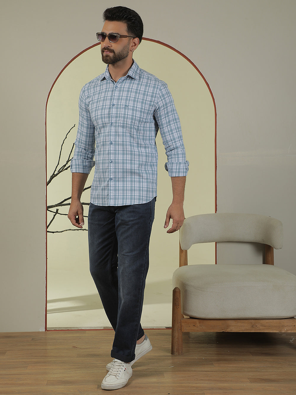 Navy Blue Straight Jeans-Men Jeans-Crimsoune Club