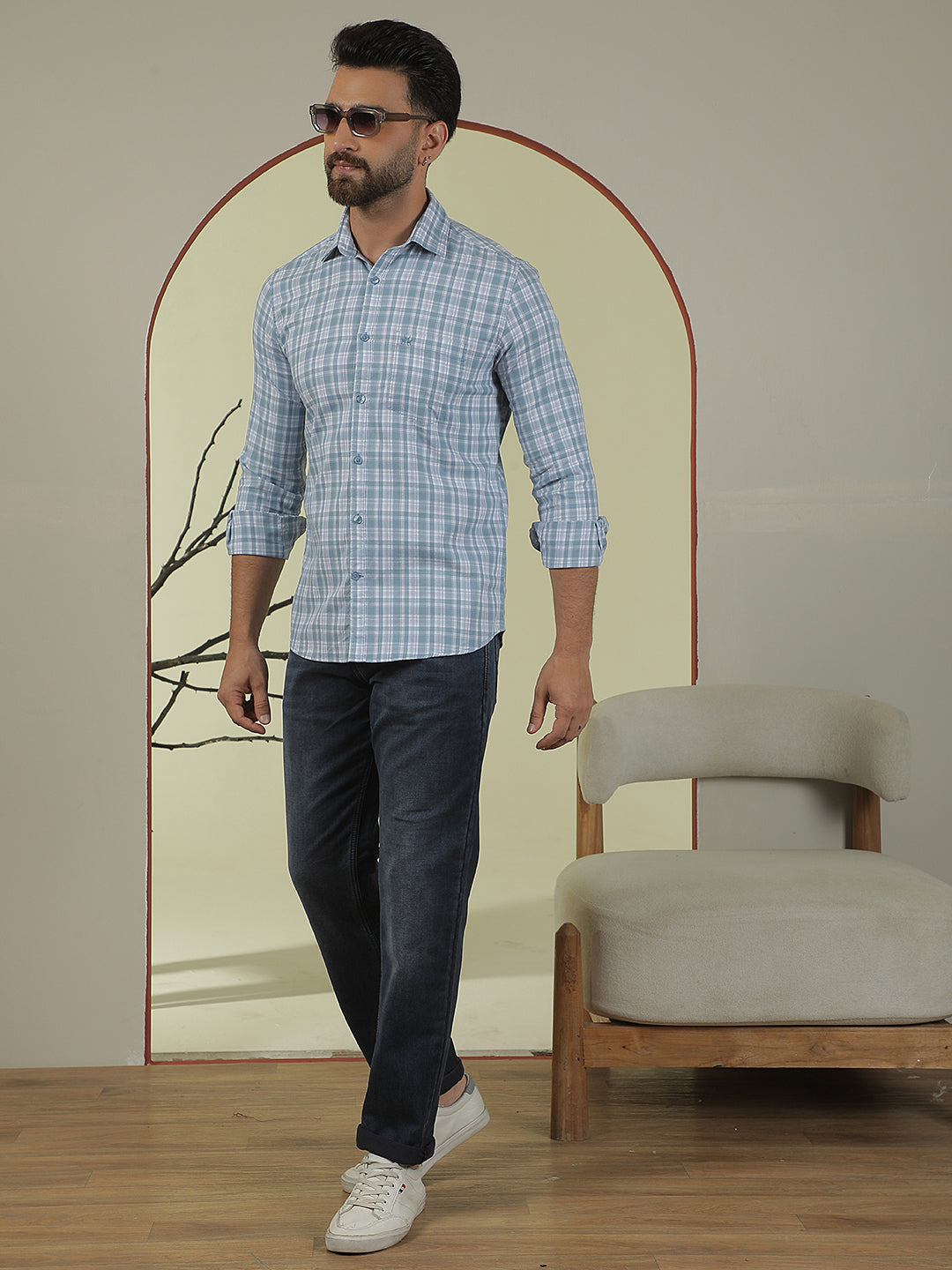 Navy Blue Straight Jeans-Men Jeans-Crimsoune Club