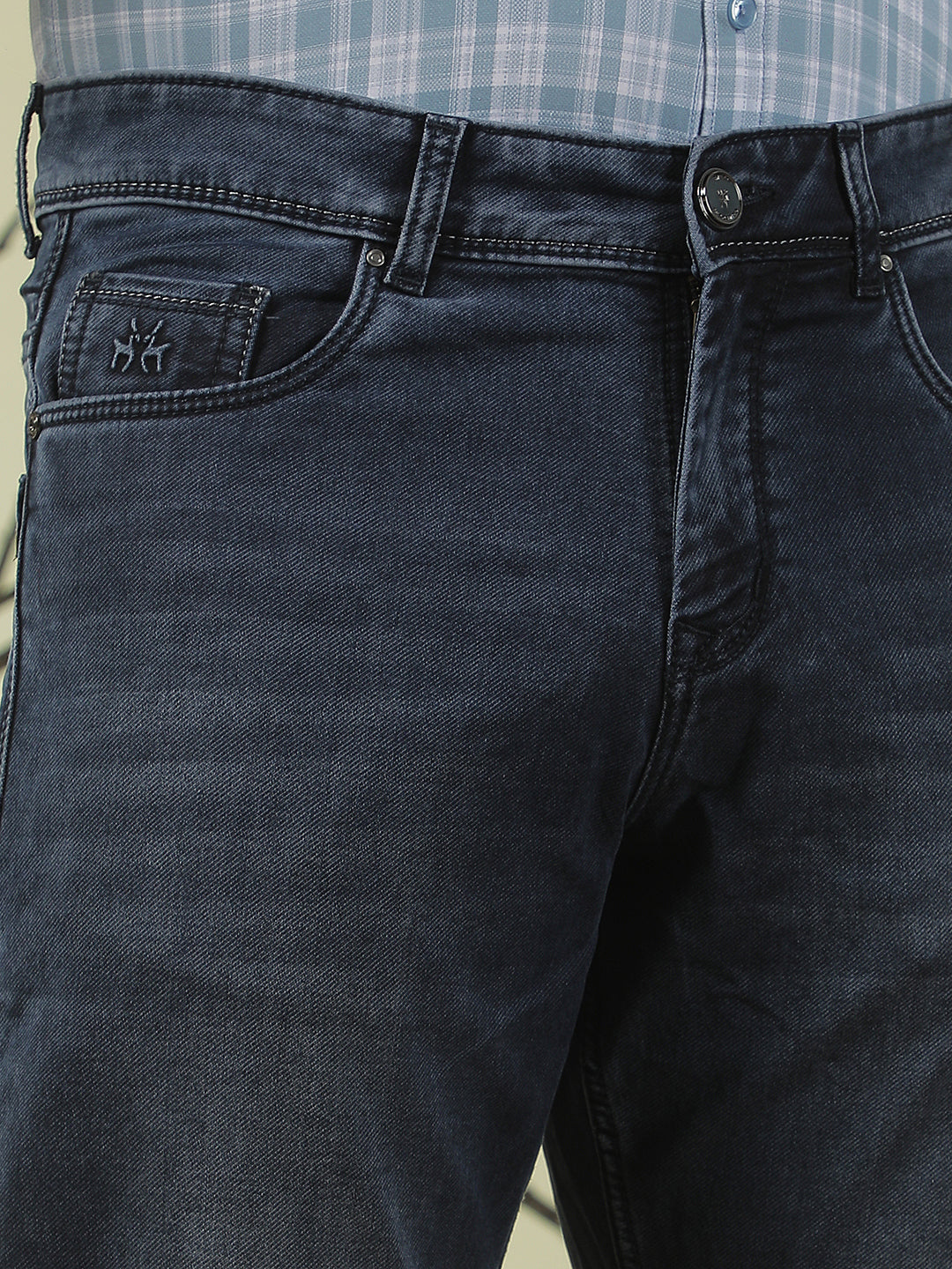 Navy Blue Straight Jeans-Men Jeans-Crimsoune Club