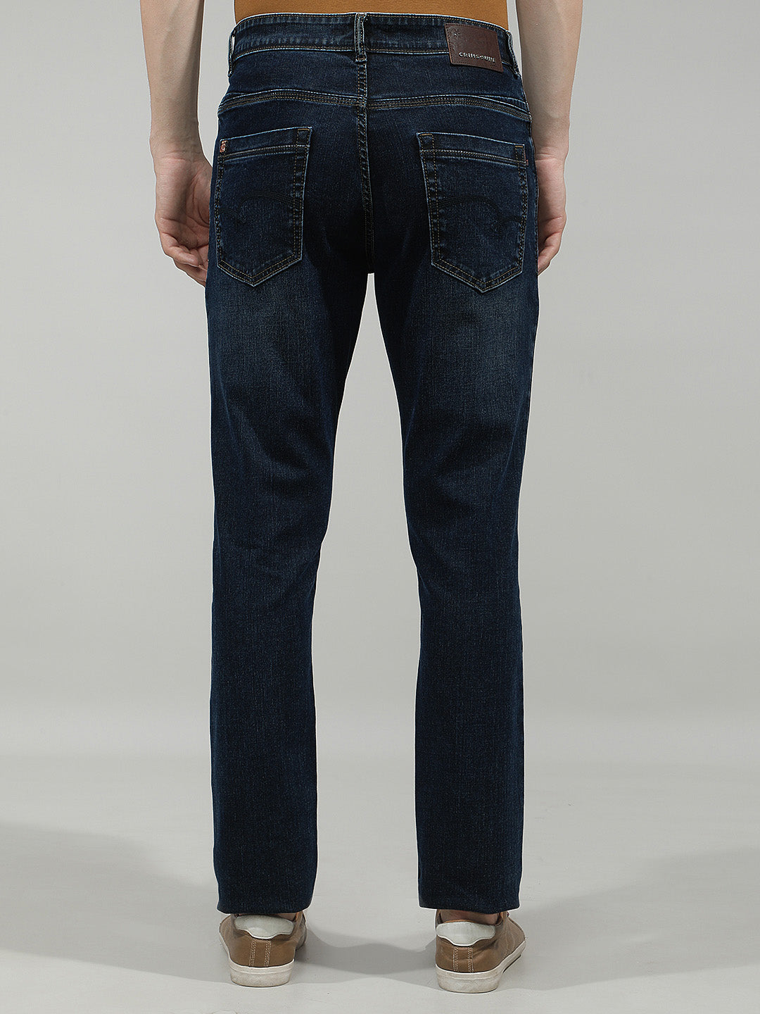 Classic Washed Blue Jeans-Men Jeans-Crimsoune Club