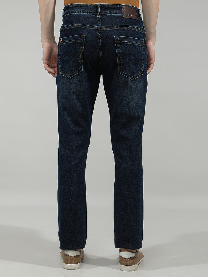 Classic Washed Blue Jeans-Men Jeans-Crimsoune Club