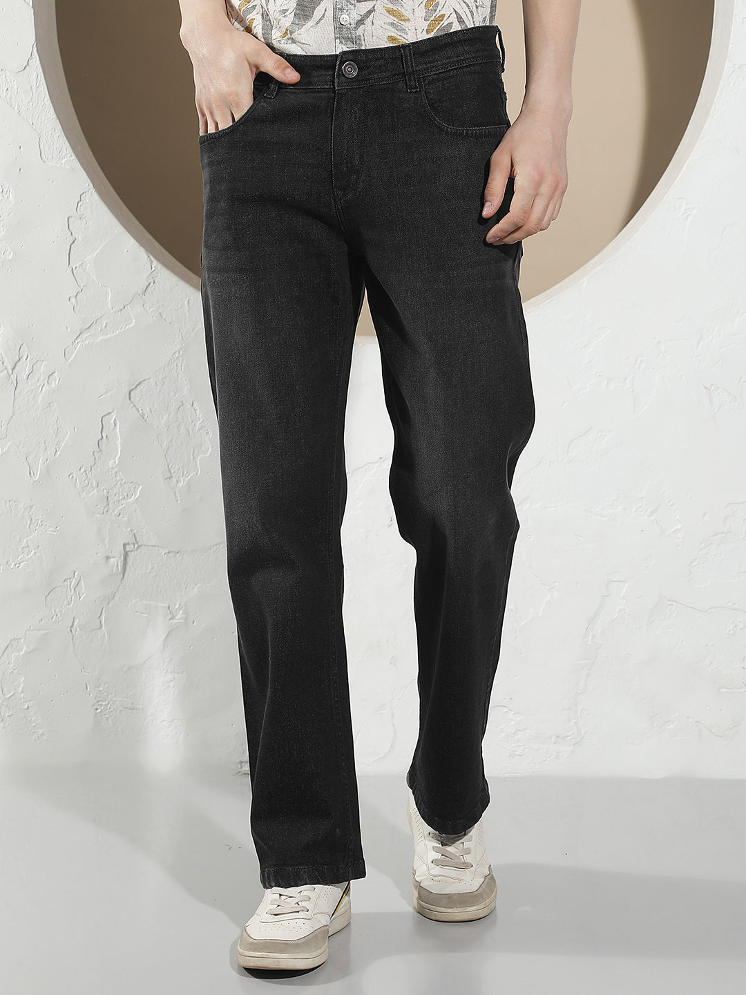 Shadow Black Baggy Jeans-Men Jeans-Crimsoune Club