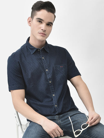 Navy Blue Shirt-Men Shirts-Crimsoune Club