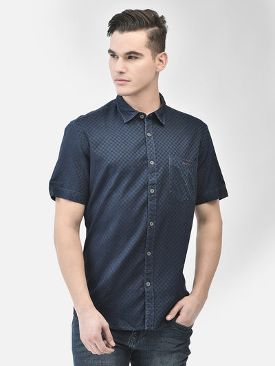 Navy Blue Shirt-Men Shirts-Crimsoune Club