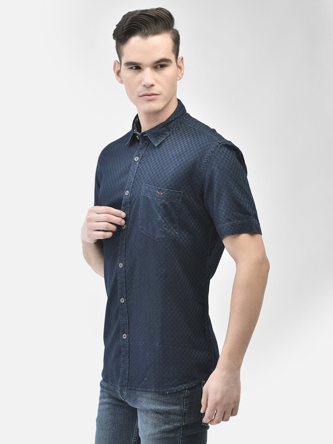 Navy Blue Shirt-Men Shirts-Crimsoune Club