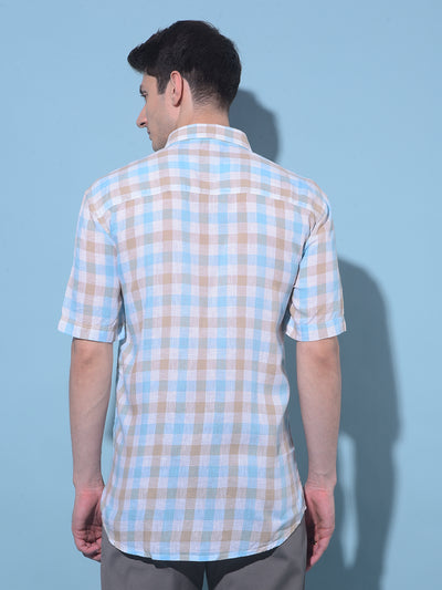 Multi-Color Tartan Check Linen Shirt-Men Shirts-Crimsoune Club