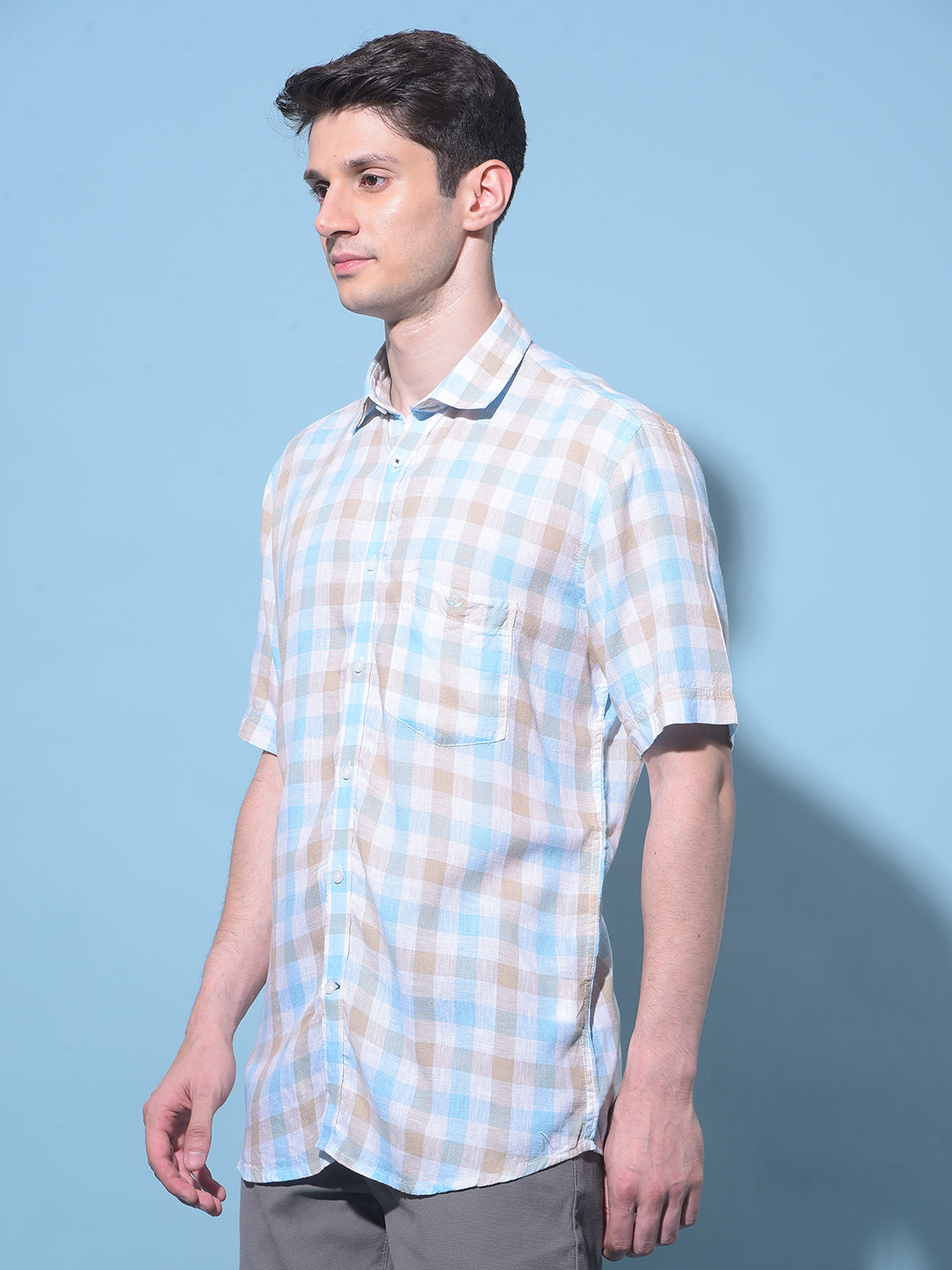 Multi-Color Tartan Check Linen Shirt-Men Shirts-Crimsoune Club