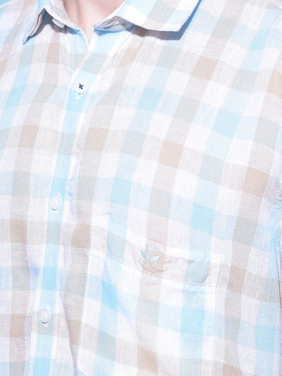 Multi-Color Tartan Check Linen Shirt-Men Shirts-Crimsoune Club