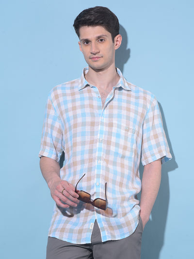 Multi-Color Tartan Check Linen Shirt-Men Shirts-Crimsoune Club