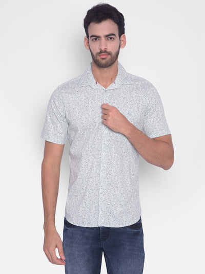 Light Blue Printed Shirt-Mens Shirts-Crimsoune Club