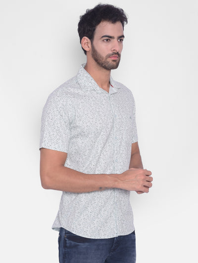 Light Blue Printed Shirt-Mens Shirts-Crimsoune Club