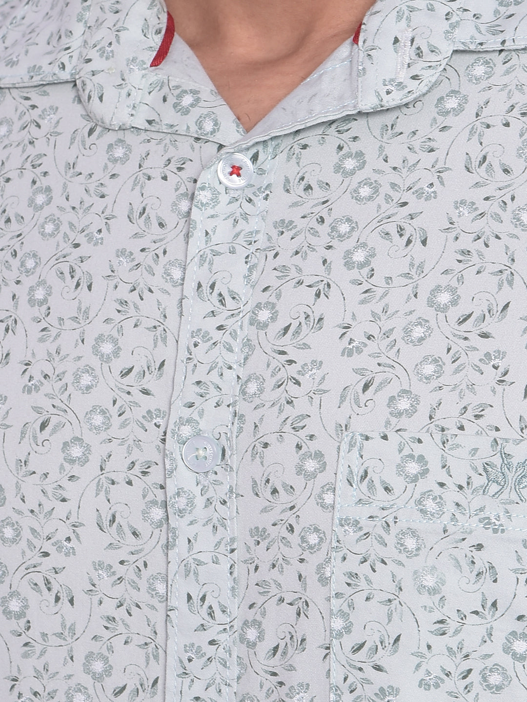 Light Blue Printed Shirt-Mens Shirts-Crimsoune Club