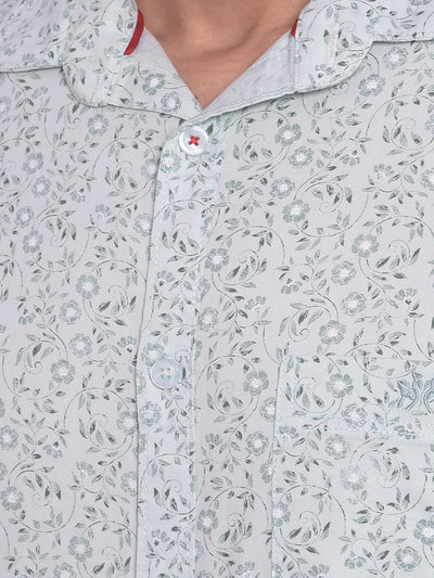 Light Blue Printed Shirt-Mens Shirts-Crimsoune Club