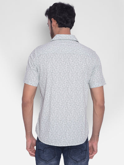 Light Blue Printed Shirt-Mens Shirts-Crimsoune Club