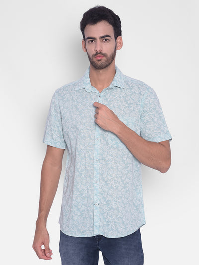 Green Floral Shirt-Mens Shirts-Crimsoune Club