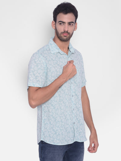 Green Floral Shirt-Mens Shirts-Crimsoune Club