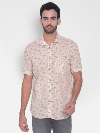 Brown Floral Shirt-Mens Shirts-Crimsoune Club