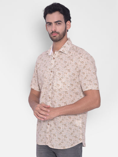 Brown Floral Shirt-Mens Shirts-Crimsoune Club