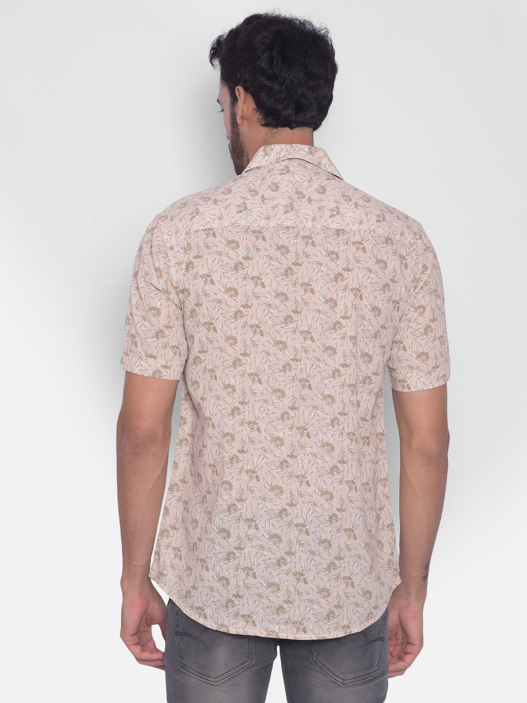 Brown Floral Shirt-Mens Shirts-Crimsoune Club